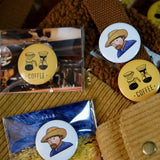 Van Gogh Coffee Cartoon Vintage Badge