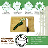 Extra Large Organic Bamboo Cutting Board with Juice Groove – Value for Kitchen Chopping Board Meat, Bread, Cheese, Fruits & Vegetables (XL 18 x 12")
