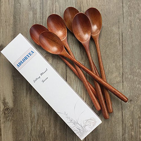 6 Piece Spoon and Spatula Set w/ Wooden Display Container