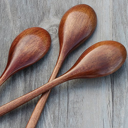 Folkulture Wooden Spoons for Cooking or Eating Soup or Rice, Mango